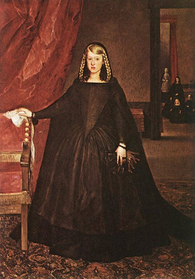 Margarita Teresa of Spain in mourning attire circa 1666.