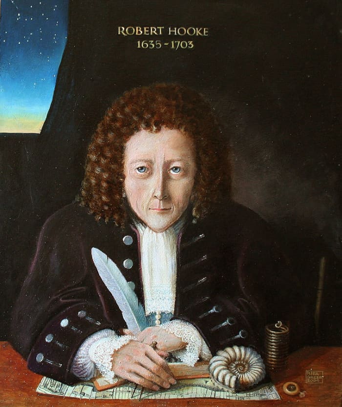 As no contemporary portrait of Robert Hooke has survived from the seventeenth century, this is a reconstruction by Rita Greer in 2004 based on the descriptions of Hooke by his colleagues.