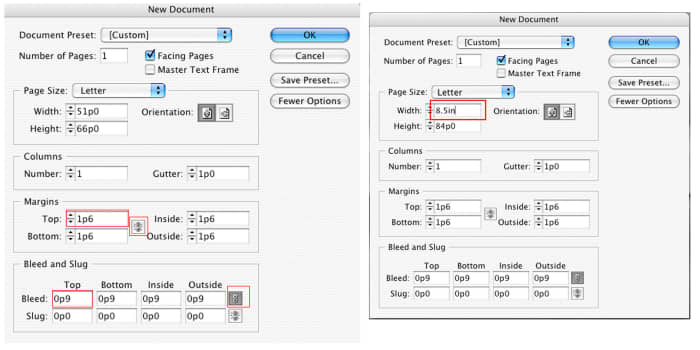 (you can type it in as .125in and it will automatically convert to picas for you).