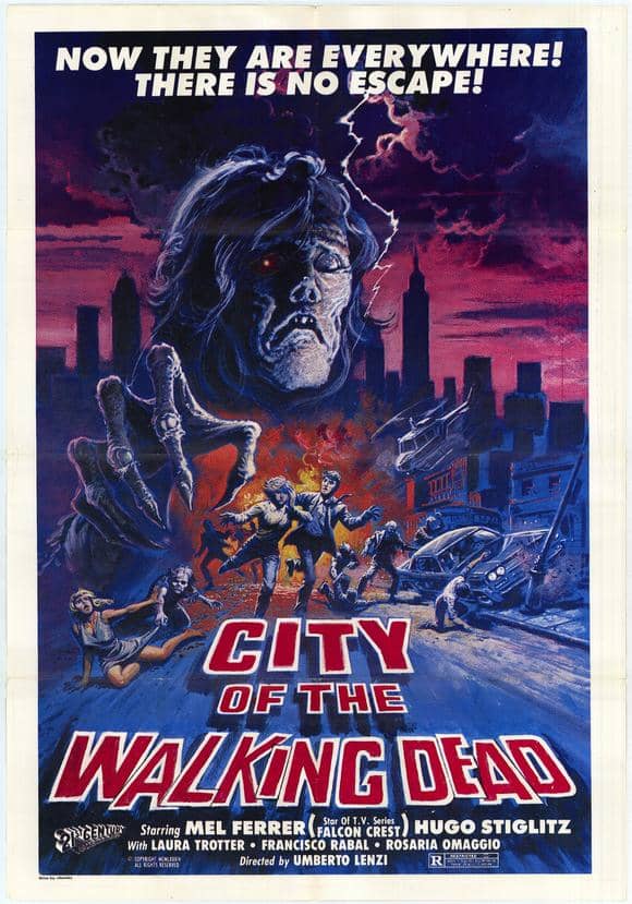 The fine print in this poster makes sure to mention that the film stars "MEL FERRER (Star of TV's FALCON CREST")...though I'm sure Mel would've rather they kept it quiet.