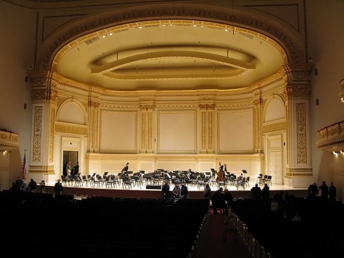The main performance space at Carnegie, Isaac Stern Auditorium, named in 1997 honor of the beloved violinist. (Stern died in 2001.)