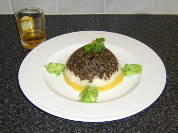 Haggis, tatties (potatoes) and neeps (turnip) is a staple meal at the celebration of Burns' Night in Scotland and around the world each January 25th.
