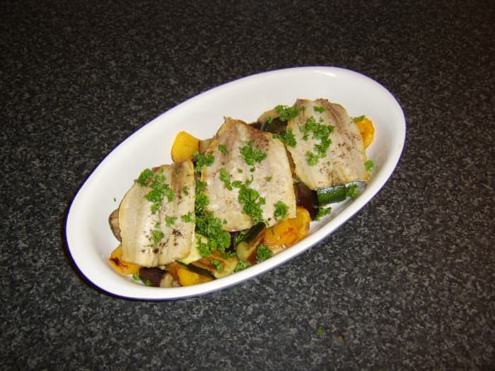 Grilled sardine fillets on roasted Mediterranean vegetables is just one of the recipes you will find further down this page