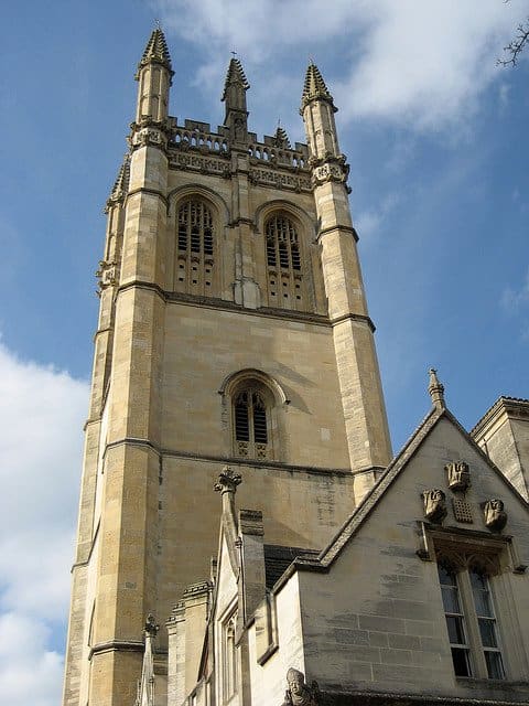 One of the Oxford traditions is climbing the Magdalen Tower on May Day. (I suspect that's the origin of my Bryn Mawr College's tradition of climbing Rockefeller Arch to sing the Magdalen Hymn to the Sun on May Day.)