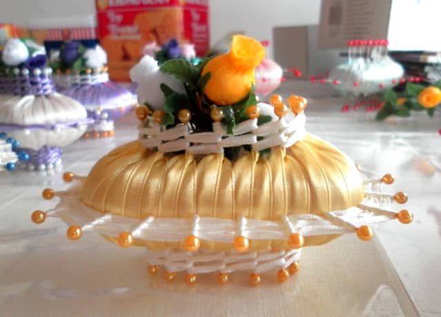Learn how to decorate soaps with colorful ribbons and flowers. These items make for wonderful holiday and birthday gifts!