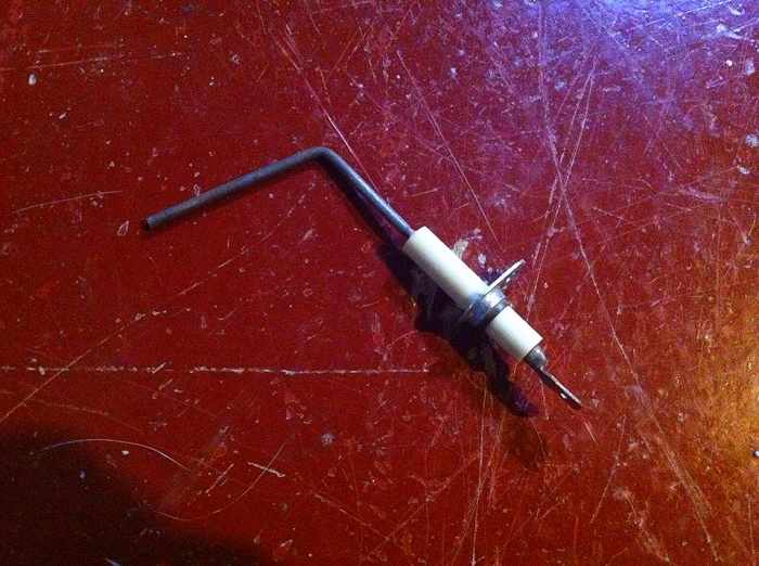 A typical flame sensor. Some have their tips bent at a different angle, or not bent at all.