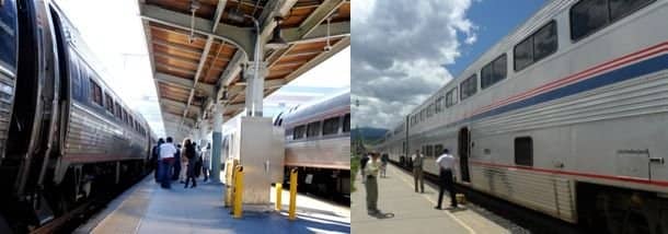 LEFT: Single-level Viewliner cars (Crescent). RIGHT: Double-level Superliner cars (Zephyr).