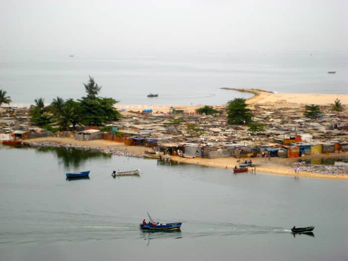 This is the view from my hotel in Luanda. See the little strip of land across the water? There are little homes there which people take boats to get to daily and some even walk across since it's shallow