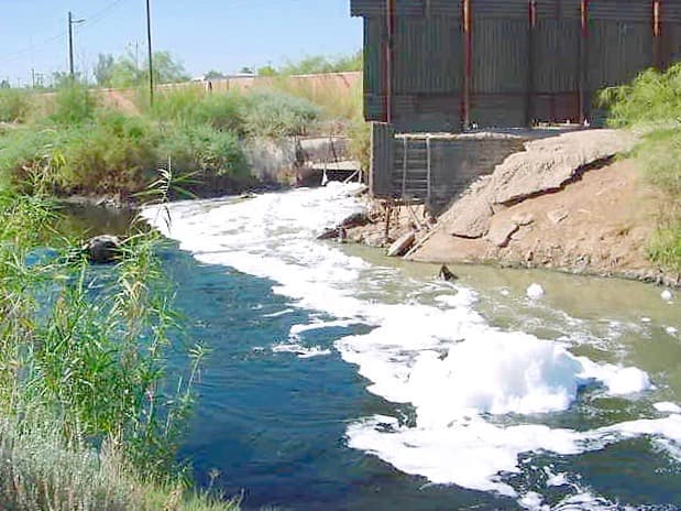 Similar to the Rio Grande River, raw sewage and industrial waste makes its way along the New River from Mexico to California.