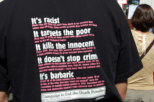 Many arguments are made against the death penalty. One of them is that the death penalty should be abolished because it's possible that innocent people may be executed.