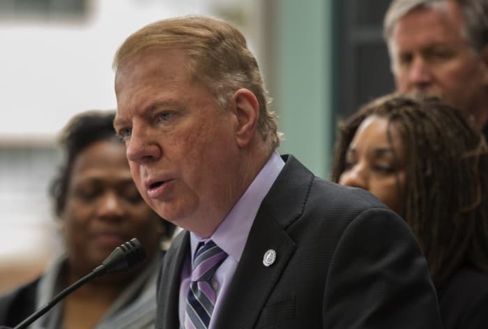 eattle Mayor Ed Murray said he would pursue a sales-tax increase to raise money for programs to fight homelessness. (Ellen M. Banner/The Seattle Times)