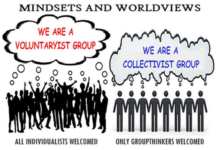 Collectivism, noun, the practice or principle of giving a group priority over each individual in it. -- Oxford Dictionary