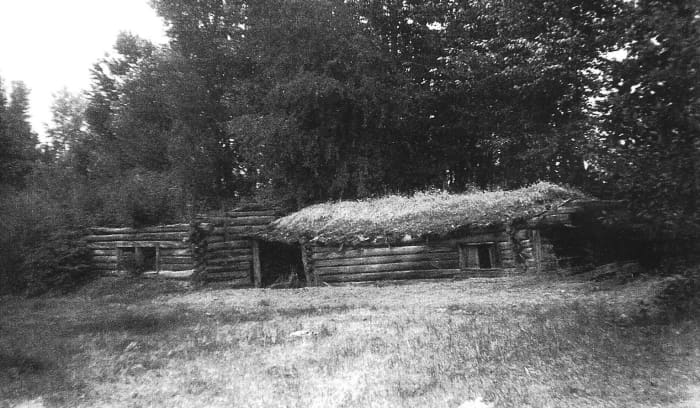 This sod-covered log cabin caved in circa 1972. It was where Rosa and her oldest three children arrived after faring their long voyage from Genoa, Italy.