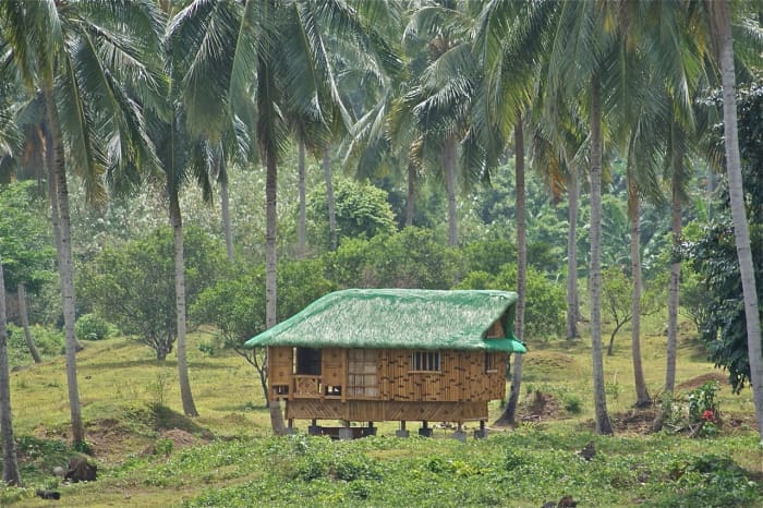 "Bahay Kubo", or Nipa Hut, is a Filipino folk song about the fruits and vegetables that grow around a small hut.