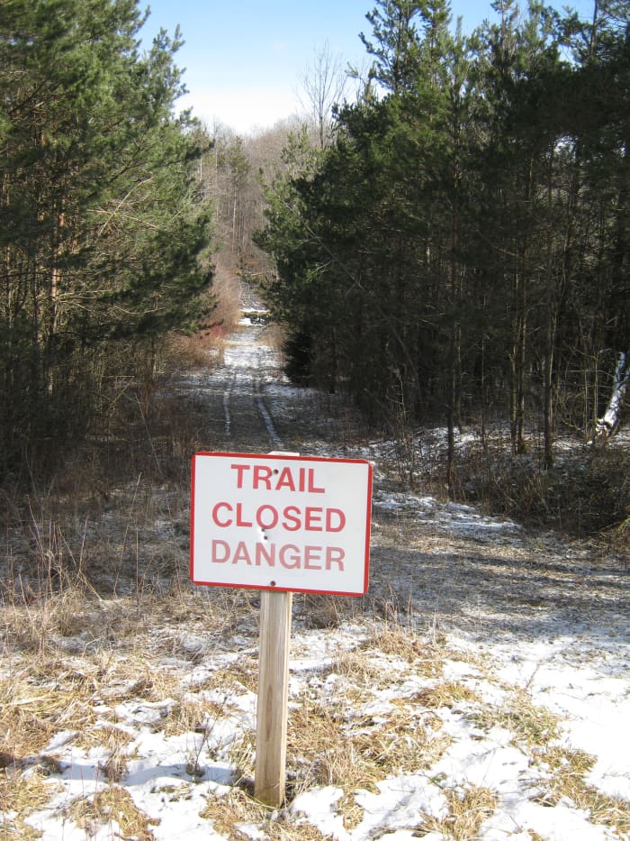 Sorry folks, the trail is closed. You'll have to come back when you are properly dressed.
