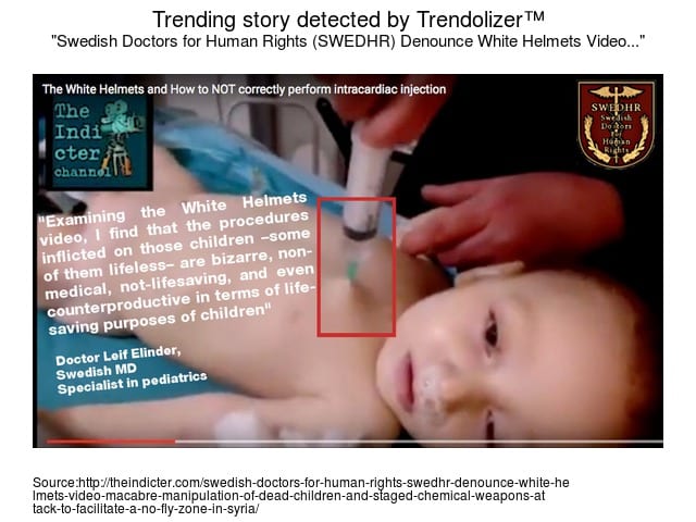 Photograph and statement from Swedich Doctor for Human Rights report on Sarmine 2015 alleged chemical weapons atack