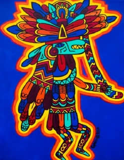 This is my rendition of Quetzalcoatl that I completed in 2011. I have since sold this painting, but I had started painting a series of the various gods in the Aztec pantheon.