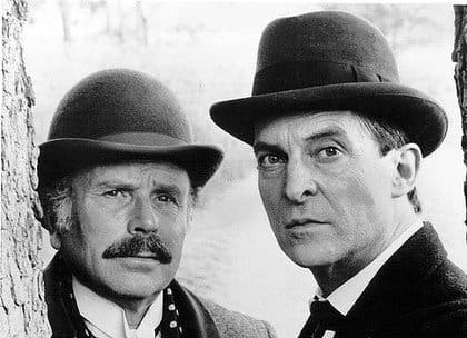 Doctor John Watson (as portrayed by Edward Hardwicke - left) with Sherlock Holmes (Jeremy Brett - right)