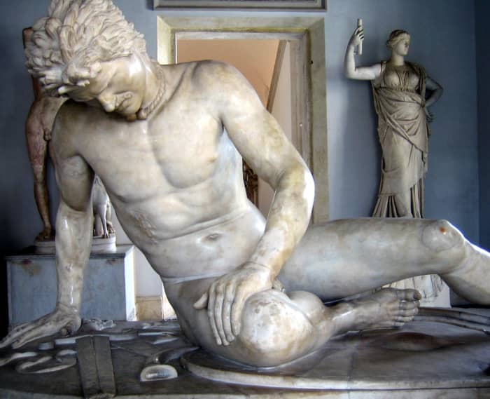 For a lot of the Western world's history, barbarians were foreigners, like this romanticized dying Gaul here. We still think of barbarians like this today. Conan? What do you mean Conan? Oh, right! That guy . . . I've got a picture of him somewhere.