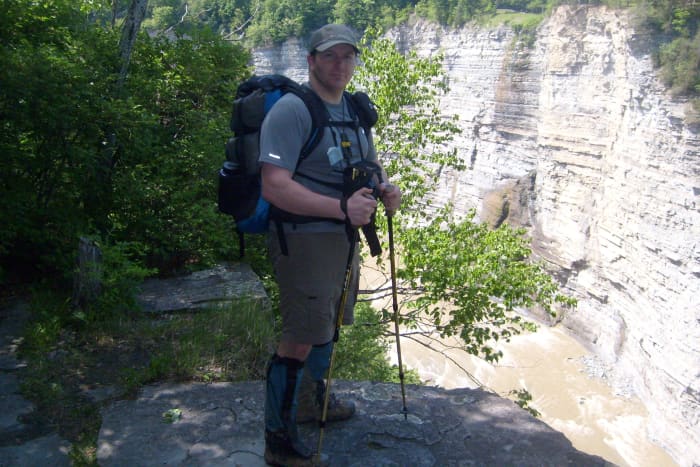 Hiking has great rewards, but care must be taken to hike safely and tread lightly. This picture taken at Letchworth Gorge.