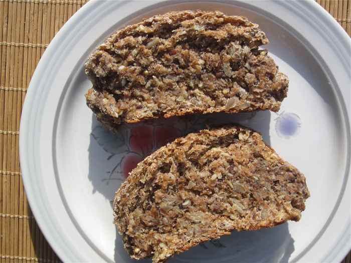 Sprouted grain seed bread with caraway seeds