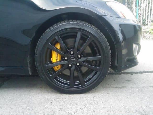 Wheels coated with black Plasti Dip