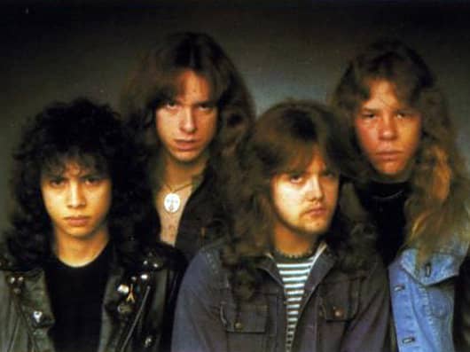 Metallica 1983: (L-R) Kirk Hammett, Cliff Burton (R.I.P.), Lars Ulrich, James Hetfield