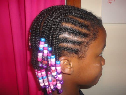 How to Braid Cornrows With Beads on Little Girls With African-American ...