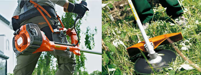 Brushcutters: Gas string trimmers are safer than bladed devices and can be just as effective depending on what you're trimming.