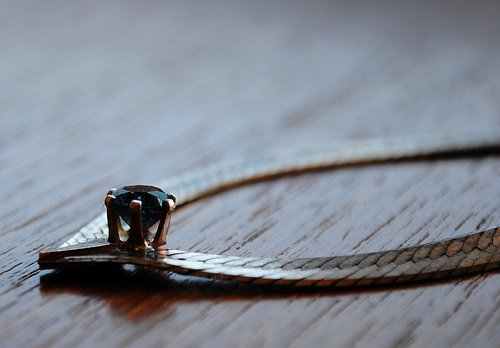 Thick herringbone necklace.