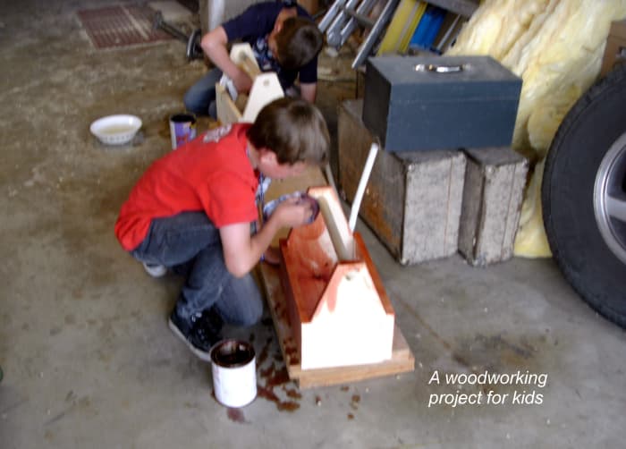 These are my grandchildren making a toolbox as a gift for their dad. This kid-friendly project helps you make memories together.