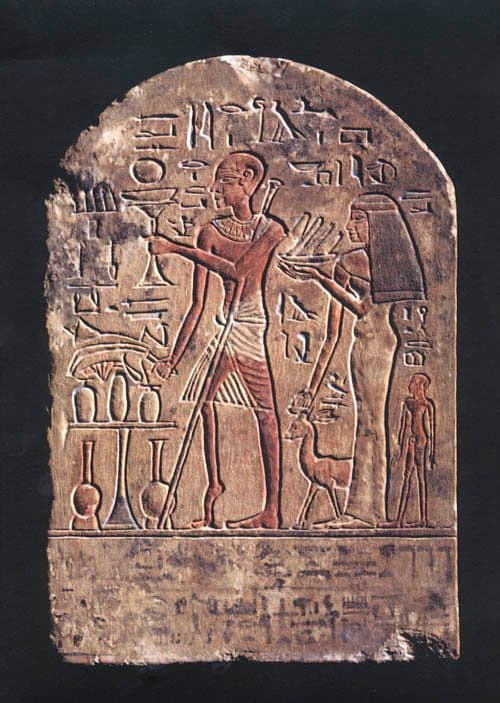 This ancient Egyptian stele shows a man with a shriveled leg and foot positioned as they would be if polio destroyed motor nerves.