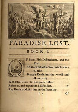 Opening page of a 1720 illustrated edition of Paradise Lost by John Milton.