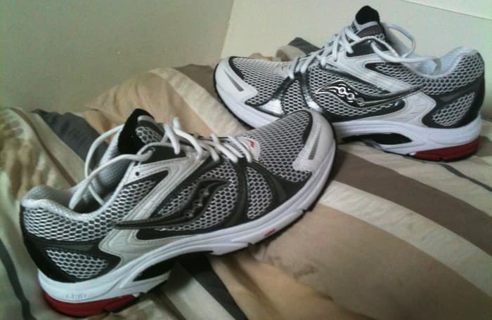 Before you start a marathon training program make sure you have the right running shoes. These Saucony Jazz running shoes could provide support for longer runs but always try before you buy