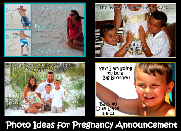 Creative photo ideas to make a cute pregnancy announcement to share with family and friends.