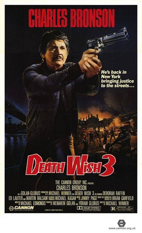 (Original US Poster for 'Death Wish 3'). Although Charles Bronson's acting career went on a downward spiral, he managed to garner attention again.
