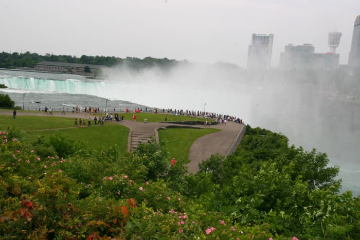 The American side of Niagara Falls is best viewed from Goat Island, part of Niagara Falls State Park.