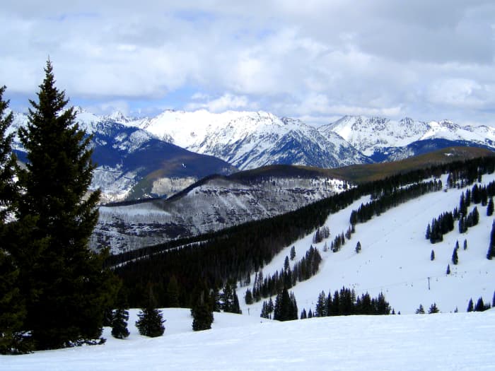 America's purple mountain majesties on display from the top of Game Creek Bowl in Vail, Colorado.