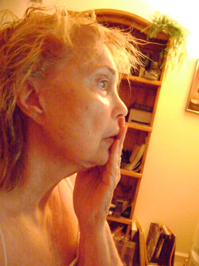 At the computer and exhausted, depressed, unable to stay awake. Six months later, I was diagnosed with severe sleep apnea.
