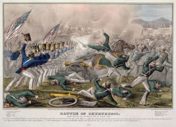 Battle of Churubusco fought near Mexico City on the 20th of August 1847. One of the final battles of the Mexican-American War.