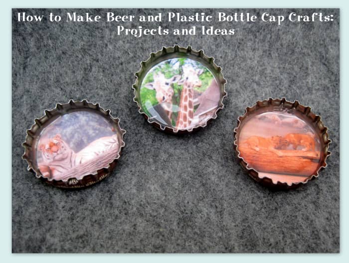 I chose to make these decorated metal bottle caps into magnets. The possibilities for them are endless.