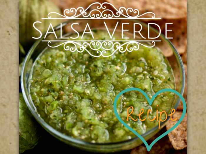 Authentic Mexican salsa verde contains tomatillos, cilantro, onion, garlic, chile serrano, and lime