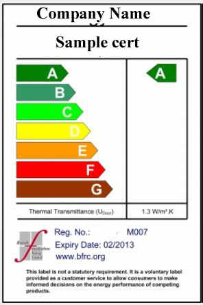 Sample pvc window cert