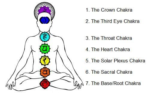The seven chakras can be ordered from the crown down, or from the root up. The most common method is to order them from the root up.