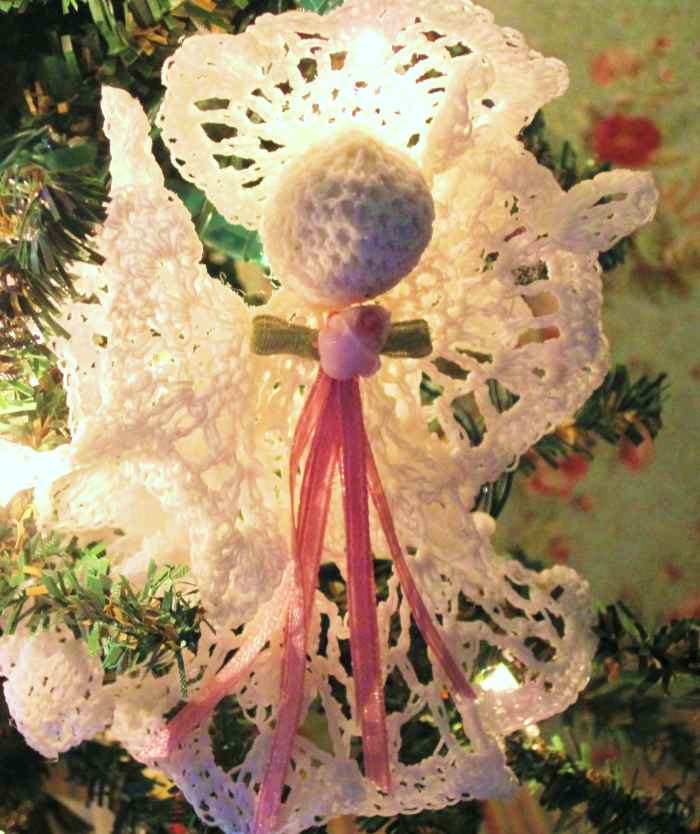 A vintage crochet angel brings a sense of nostalgia for the holidays.