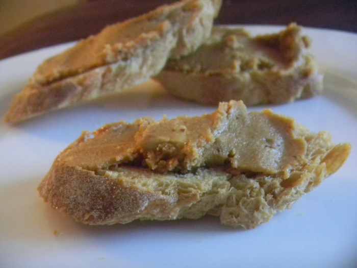 Peanut butter on toasted bread