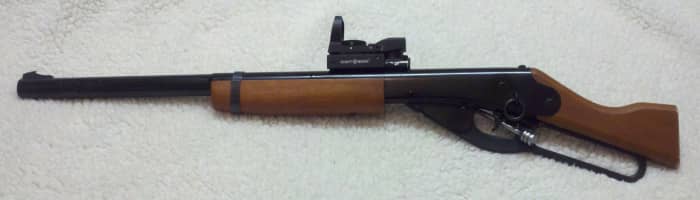 A modified Daisy Red Ryder BB gun.