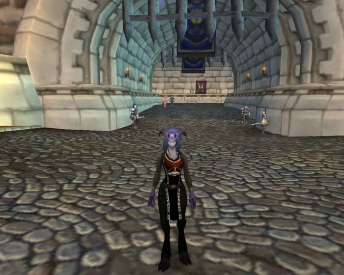 When equipped, a guild tabard is displayed over your character's armor and shows your guild's chosen color and icon design.