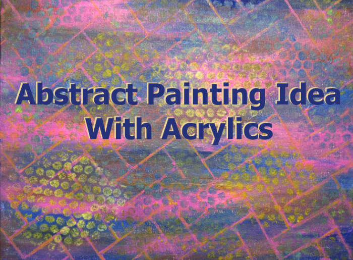 Learn how to paint an abstract painting using acrylic paint, masking tape, and bubble wrap on canvas.