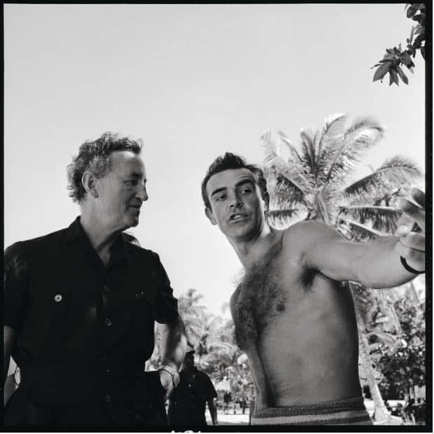 Author Ian Fleming on location in Jamaica with Sean Connery as James Bond while filming "Dr. No."